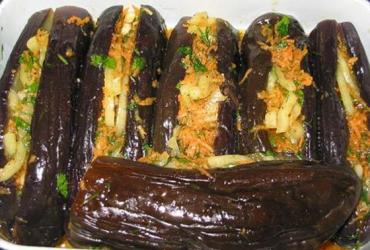 Pokrokovy photo recipe for preparing marinated eggplant stuffing with vegetables for the winter at home